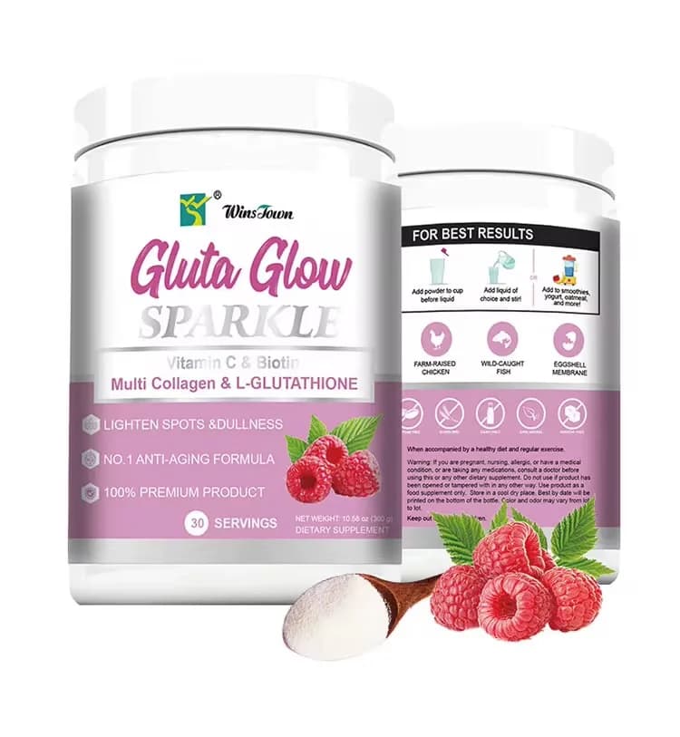 Gluta Glow Sparkle Powder – Vitamin C & Biotin – Multi Collagem & L-Glutathione